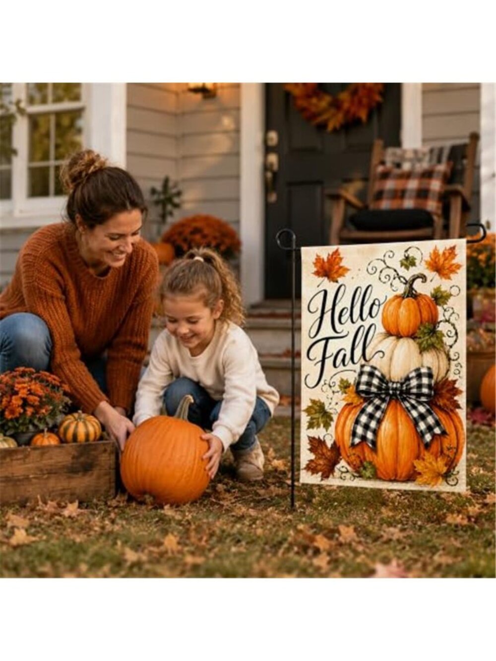 Fall Decor Hello Fall Garden Flag | Fall Decorations for Home - Picture 5 of 7